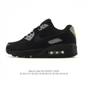 耐克 Nike Air Max 90 Essential 运动鞋气垫缓震跑步鞋，秉承该系列非凡缓震性能，缔造出众舒适穿着感与高级牛剖层革、人造革与织物组合鞋面，