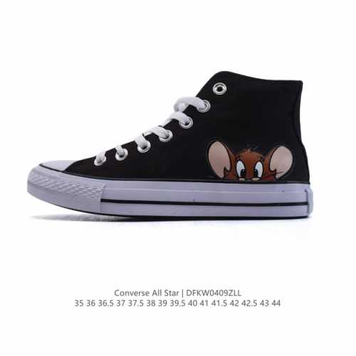 Converse 高帮男女士运动鞋 匡威全明星复古 休闲百搭板鞋 春季新款 猫和老鼠经典透气帆布面慢跑鞋。这个系列是匡威最古老的系列了。是匡威品牌公司1908年