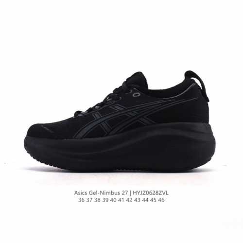 公司级 Asics亚瑟士升级Gel-Nimbus 27男女款跑鞋透气缓震回弹跑鞋N27跑步鞋该鞋款专为提高跑者舒适度和运动表现而设计，搭载了新型鞋面材料和更强的