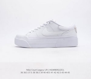 Nike 耐克 Court Legacy Lift 男女士运动鞋 运动厚底小白鞋 复古休闲鞋 上部和合成的 Strati 重叠,增加纹理 深度和透气性 刺绣细节