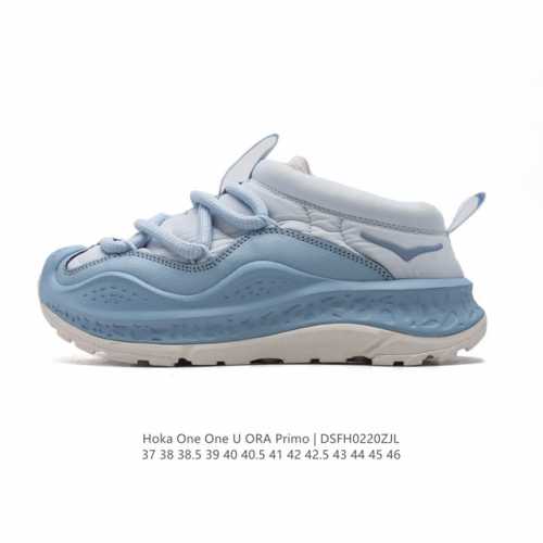 公司级 Hoka One One Ora Primo 一脚蹬男女厚底运动休闲舒缓鞋 包头凉拖鞋 秋冬款Hoka Ora Primo粗鞋带加棉厚底时尚舒适运动拖鞋