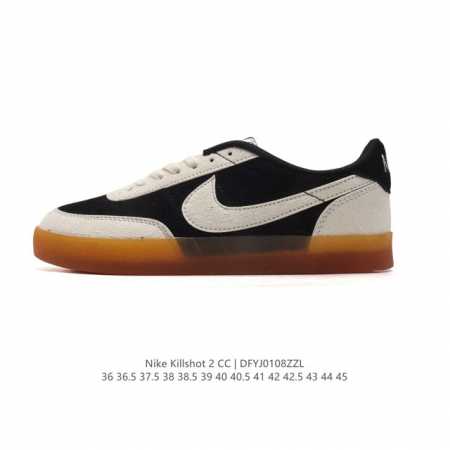 耐克板鞋 生胶米白 复古板鞋j.Crew X Nike 联名 Killshot Ii Leather 男女休闲复古运动鞋。采用米白色皮革制作鞋身，大号swoos - 点击图像关闭