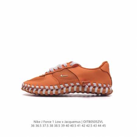 Nike 耐克j Force 1 Low X Jacquemus 联名款运动休闲板鞋，本月 最怪 Nike 联名 登场！此次联名中推出了全新配色，并且均以纯色造 - 点击图像关闭