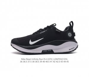 耐克 Nike Reactx Infinity Run 4瑞亚机能风疾速系列越野缓震休闲运动鞋 公路跑步鞋带气垫厚底增高运动鞋 加宽前足设计和加厚泡绵层 有助提
