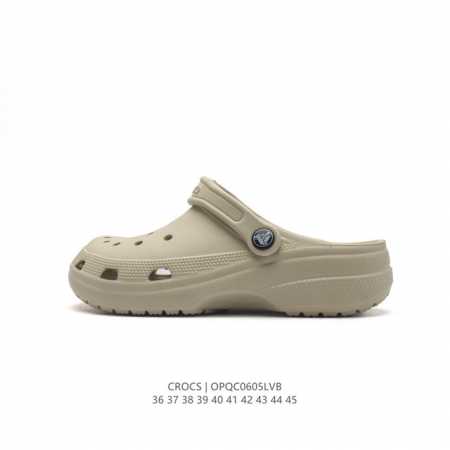 Crocs 沙滩洞洞鞋 男女休闲厚底增高凉拖鞋 卡骆驰杨幂同款 厚底增高凸显大长腿沙滩鞋 选择尺码时 建议选大一码 脚感更舒适 这款没有鞋盒 类型：男女鞋 尺码 - 点击图像关闭
