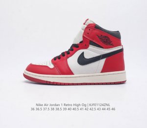 耐克 Nike Air Jordan 1 Retro High Og 乔丹一代篮球鞋复刻运动鞋 皮面高帮板鞋的设计灵感源自运动夹克 带你重温入选球队时刻 采用经