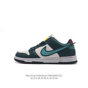 真标 耐克 空军一号 Af1 低帮休闲板鞋 Ambush X Nk Air Force 7 Low Sp 空军一号联名标志性的swoosh延伸至鞋跟之外，鞋舌和