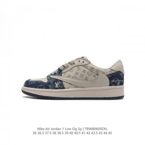耐克 Nike Air Jordan 1 Low OG SP Military Blue AJ1乔1 倒勾 路易威登联名 低帮篮球鞋 AJ1 乔丹1代 aj1