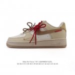 特价 耐克 Nike Air Force 1 '07 Low 2025新年新款 空军一号含气垫 中国结鞋带 小白鞋 低帮百搭厚底增高休闲运动板鞋。柔软、弹性十足