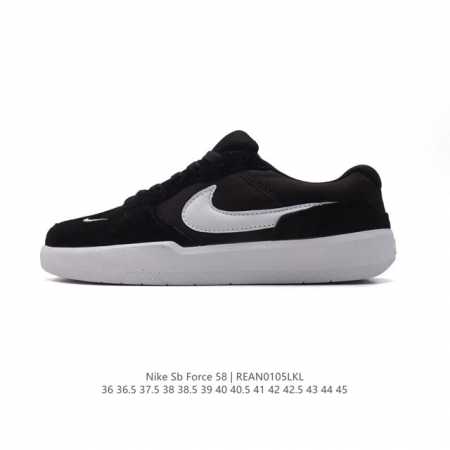 耐克nike Sb Force 58 运动滑板鞋。这是一款将前沿创新带入街头的单品，它具有硫化杯底，具有出色的耐用性和灵活性。使用柔软皮革拼接鞋面，在饰面上放置 - 点击图像关闭