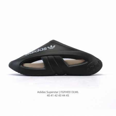 新品 阿迪达斯 Adidas Superstar拖鞋 夏季神拖瞬间成为“显眼包” 25夏季新款男士外穿时尚沙滩踩屎感透气凉拖鞋 舒适透气 耐磨 轻运动休闲拖鞋， - 点击图像关闭