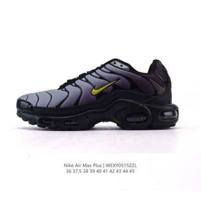 nike 耐克 男女子休闲鞋气垫缓震跑步鞋 Air Max Plus 运动鞋 造型超讨喜！鞋面以帆布和织物材质包裹，保证了轻薄透气，更适合夏季穿着。鞋侧 鱼骨