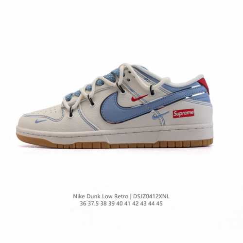 公司级 耐克 Nike Dunk Low Retro 运动鞋复古板鞋2025年新款 解构绑带 双鞋带，作为 80 年代经典篮球鞋款，起初专为硬木球场打造，后来成