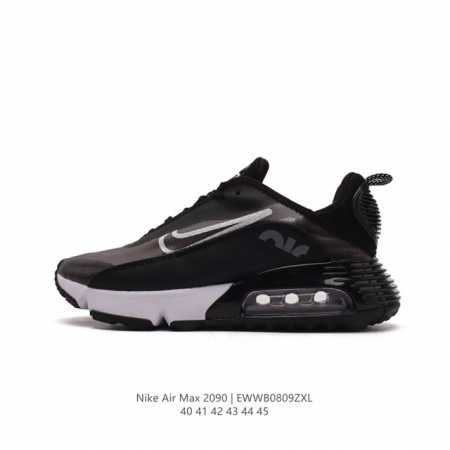nike 耐克 采用轻质透气纤维革及牛津布面料鞋面材质，打造独立可视气窗气垫缓震全新耐克nike Air Max 2090 White Black Red De - 点击图像关闭