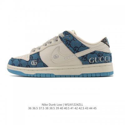 特价 耐克Nike Dunk Low 板鞋 Sb系列经典百搭休闲运动板鞋 Gucci 联名，加厚鞋舌的填充，使舒适性大大提升，同时也更方便穿脱中底部分则加入了脚