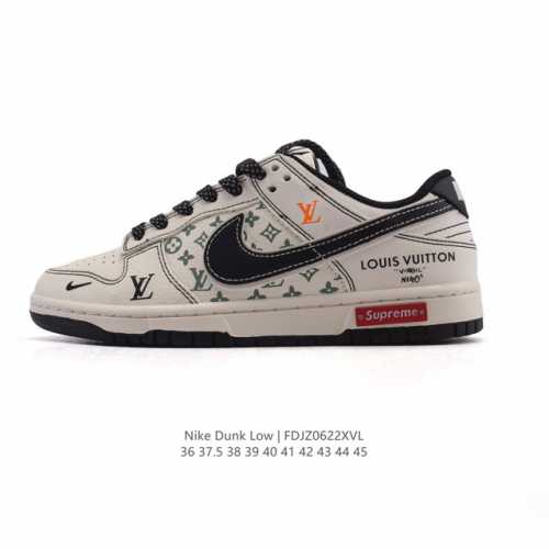 公司级 耐克 Nike Sb Dunk Low Pro 男女同款运动鞋复古板鞋 路易威登联名。采用柔软皮革鞋面，经久耐穿，塑就如元年款 Dunk 般的复古质感。