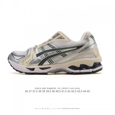 公司级 真标 亚瑟士 Asics Gel-Kayano 14 运动休闲透气专业缓震慢跑鞋。采用工程弹性双层再生网格密度鞋面材质，后跟3D可视Gel缓震乳胶物料，