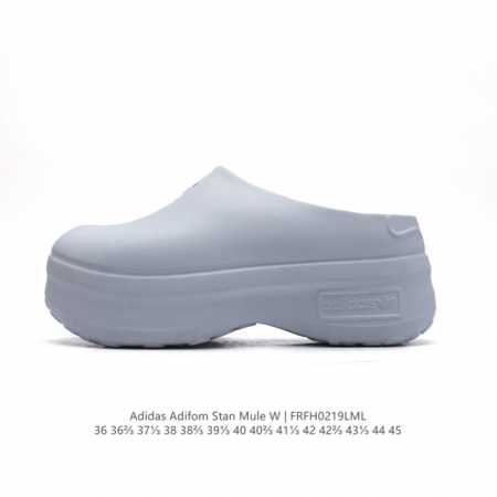 阿迪达斯 Adidas Adifom 夏季沙滩涉水百搭休闲拖凉拖鞋 超厚底增高男女鞋包头凉拖鞋。采用超轻95% 注塑 Eva塑料,5%泡沫塑料发泡缓震物料成型鞋 - 点击图像关闭