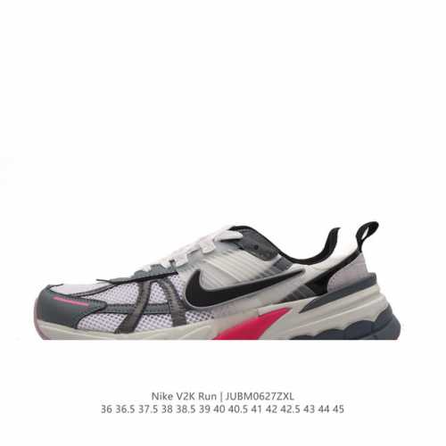 Nike 耐克 V2K Run 减震防滑 复古低帮跑步鞋 超火复古跑鞋，采用太空革组合呼吸网眼布鞋面材质，搭载正确4层组合底模，嵌入TPU加固稳定模块,双层MD