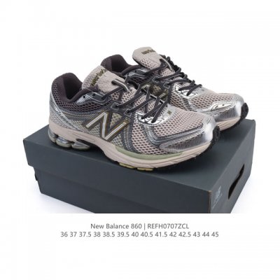 真标 Nb 新百伦 New Balance Ml860 V2 系列复古老爹风休闲运动慢跑。采用丝光猪巴皮革拼接透气网眼织物鞋面T-Beam大底提供足步弓支撑，保