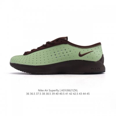 新品 Nike 耐克正品Air Superfly 男女士透气经典耐磨休闲鞋 低帮平底跑鞋Hj8082-002未来感轻盈跑步运动鞋巴洛克棕绿色，Air Super