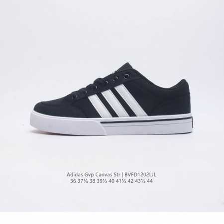Adidas 阿迪达斯 Gvp Canvas Str 男女鞋 网球文化鞋 校园板鞋 低帮系带 帆布鞋 三叶草运动鞋 Eva中底轻质而且舒适，全橡胶大底经久耐用， - 点击图像关闭
