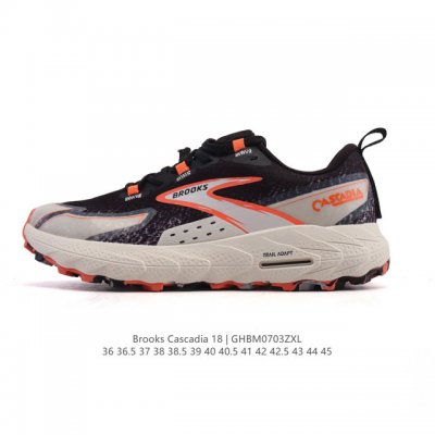 新品公司级 Brooks布鲁克斯Cascadia18山岩男缓震女越野跑鞋登山防滑徒步户外运动鞋#Brooks Cascadia 18山岩,全能防护,舒适安全Ma