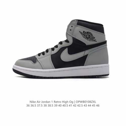 耐克 男女同款运动板鞋 Nike Air Jordan 1 Retro High Og 乔丹一代aj1 乔1 Aj1 篮球鞋复刻运动鞋。皮面高帮板鞋的设计灵感源