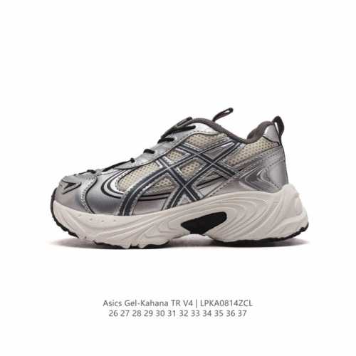 童鞋 Asics Gel-Kahana Tr V4 亚瑟士户外运动鞋 儿童户外运动鞋 脚感非常好透气 户外登山鞋，这双鞋极具户外运动风格设计，大底与中底采用了a