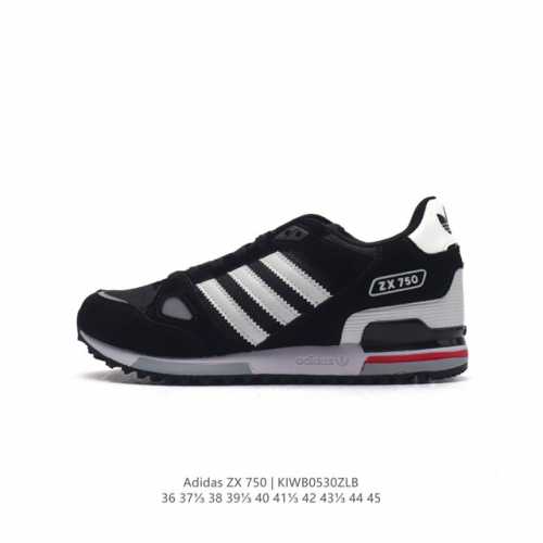阿迪达斯 Adidas Zx 750 户外耐磨舒适运动休闲鞋男款经典运动鞋。80年代,Zx系列问世。这款经典鞋,采用热塑性聚氨酯橡胶 Tpu 鞋跟笼,搭配乙烯