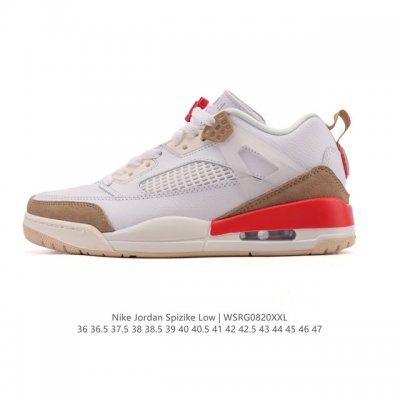 公司级 耐克 Nike Jordan Spizike Low 经典爆裂纹复古运动篮球鞋！全新低帮造型吸睛！整双鞋在融合了 Air Jordan 经典鞋款中的标志