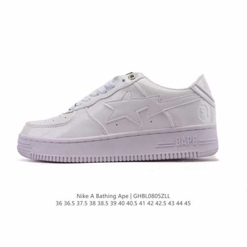 A Bathing Ape 安逸猿 男女同款气垫运动鞋复古板鞋 升级原楦原纸版数据开发，采用超软皮革鞋面材质，内置全掌Air Sole气垫定制联乘，日本里原宿潮