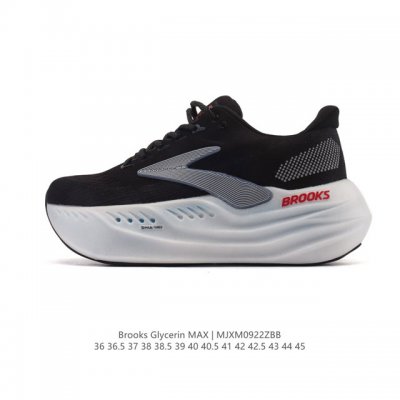 新品公司级 布鲁克斯 Glycerin Max 超级甘油:舒适的增高神器！Brooks Glycerin Max是一款极具突破性的顶级缓震运动跑鞋，由百年专业跑