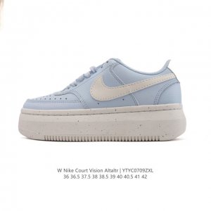 Nike耐克新款Nike Court Vision Alta Ltr 厚底增高运动休闲板鞋。时尚设计，巧妙融合皮革材质搭配加高鞋底。出众篮球鞋外观搭配柔软鞋舌，