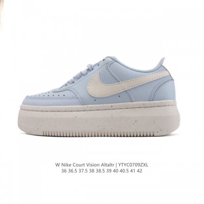 Nike耐克新款Nike Court Vision Alta Ltr 厚底增高运动休闲板鞋。时尚设计，巧妙融合皮革材质搭配加高鞋底。出众篮球鞋外观搭配柔软鞋舌，