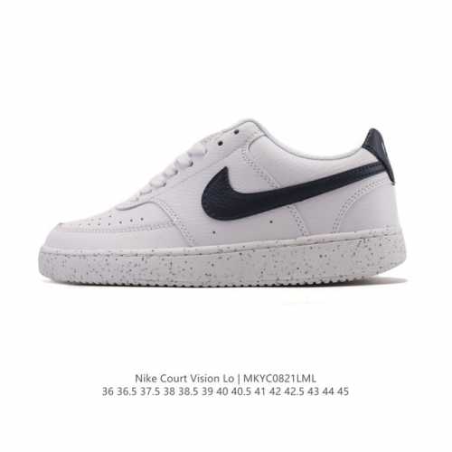 耐克Nike Court Vision Low 校园风低帮复古篮球板鞋男女运动鞋。延续80年代复古篮球鞋，添加学院风细节。皮革组合鞋面，利落风格，重现复古篮球风