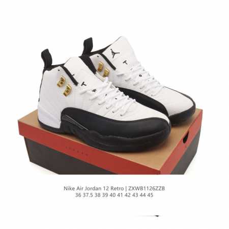 耐克 Aj 乔丹12代 Nike Air Jordan 12 Retro 篮球鞋 真碳含气垫 Aj12代 复刻男女子运动鞋，重现设计师汀克 哈特菲尔德广受赞誉的 - 点击图像关闭