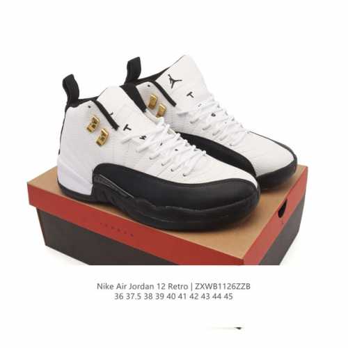 耐克 Aj 乔丹12代 Nike Air Jordan 12 Retro 篮球鞋 真碳含气垫 Aj12代 复刻男女子运动鞋，重现设计师汀克 哈特菲尔德广受赞誉的