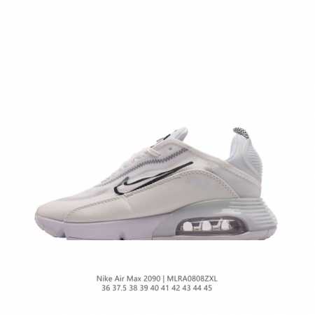 nike 耐克 采用轻质透气纤维革及牛津布面料鞋面材质，打造独立可视气窗气垫缓震全新耐克nike Air Max 2090 White Black Red De - 点击图像关闭