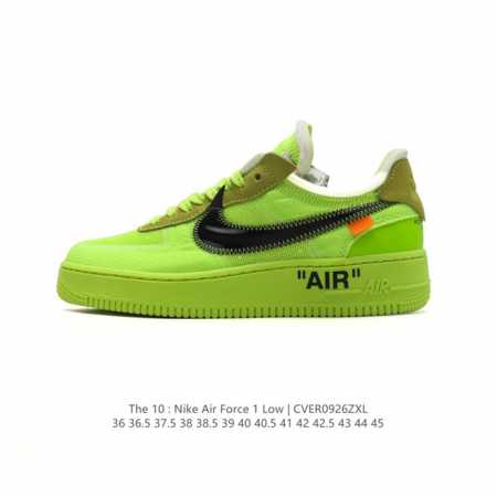 耐克nike Off-White X Air Force 1 Ow联名空军一号厚底增高运动板鞋 鞋款延续了此次联名的设计风格，鞋身内侧同样印有大面积标语，水晶中 - 点击图像关闭