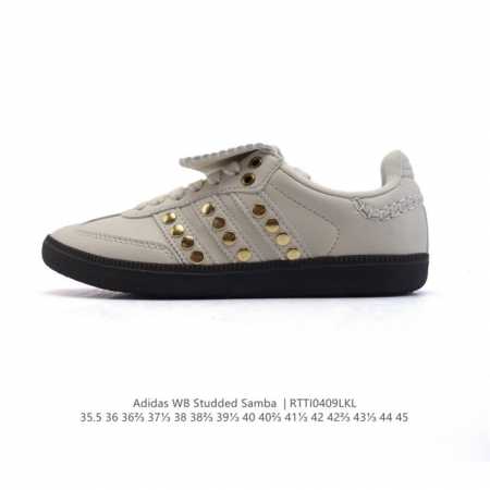 降价原价 元 阿迪达斯 Adidas Samba新款 德训鞋 时尚休闲运动板鞋- Wales Bonner 的 Adidas Samba “Studded”亮相 - 点击图像关闭