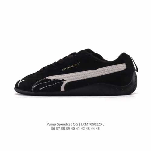 puma Speedca Og 彪马极速赛车系列低帮德训风拼接复古百搭休闲运动赛车鞋 鞋款从80、90年代赛车手所穿的防火赛车鞋为原型，鞋身线条模仿了赛车的流线