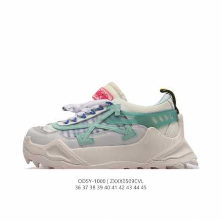 公司级off-White C O Odsy-1000 Sneakers 登山靴 萃取灵感集合ow所有标志logo溶于鞋中极具辨识度 复古感爆棚原版网眼布双拼牛皮 - 点击图像关闭