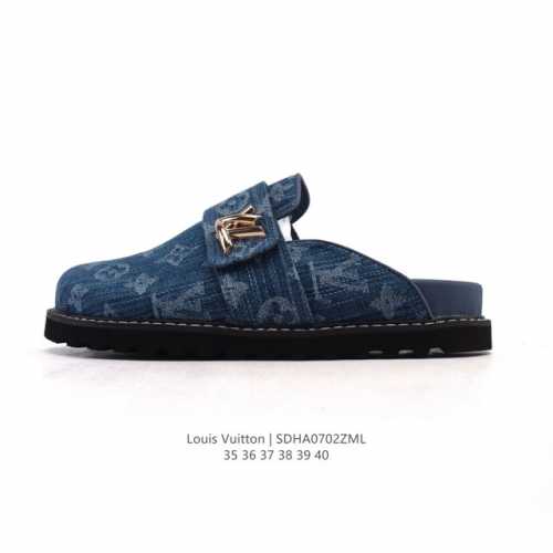 新品公司级 Lv路易威登勃肯包头拖鞋！ Louis Vuitton Cosy 时尚 舒适 包头 圆头 2025年新款拖鞋Lv Easy拖鞋 1Ac9Mf圆头套脚