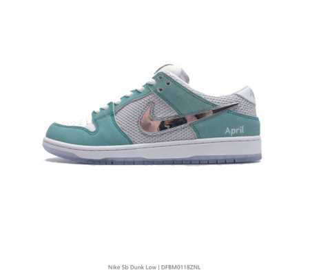 真标 耐克 April Skateboards X Nk Sb Dunk Low 联名款 冰封玫瑰 Sb扣碎篮板时尚休闲运动板鞋 配色采用白色网眼鞋面 皮革鞋头 - 点击图像关闭