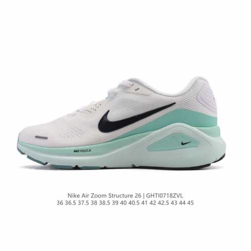 新品 耐克 Nike Zoomstructure 26运动舒适减震防滑耐磨低帮碳板训练跑步鞋男女款厚底增高老爹运动鞋，这款跑鞋专为热爱跑步、追求稳定与缓震效果的