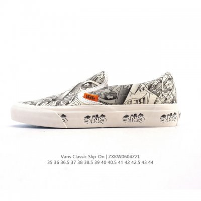 万斯 Vans 中性Classic Slip-On 帆布鞋 硫化板鞋 休闲低帮 运动鞋。Vans的棋盘格鞋款千千万，但Slip-On系列绝对是经典中的经典，松弛