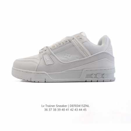 公司级 路易威登 Louis Vuitton Lv路易威登板鞋 时尚运动鞋潮厚底增高男女鞋。舒适防滑底和百搭性霸屏整个时尚娱乐圈，细节调整完美主义！采用柔软皮革 - 点击图像关闭