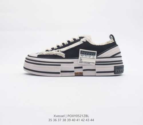 吴建豪个人新锐品牌xVESSEL G.O.P Mule Slip On 重工解构厚底软木运动鞋 百搭乞丐风增高帆布面板鞋 古法手工艺与皮鞋工艺完美结合制造 世