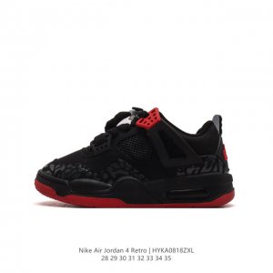 童鞋 耐克 Nike Air Jordan 4 Retro Og迈克尔 乔丹aj4代 Aj4 乔4 乔丹4代 中帮复古休闲运动文化篮球鞋儿童运动鞋。秉承轻量化的